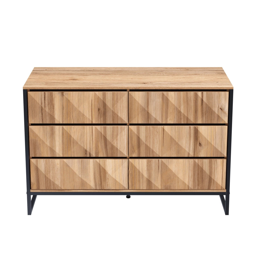 Credenza 120x40x80 cm in truciolare e MDF nero e legno， mobile da ingresso