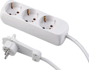 Scatola di connessione a terra 3-fuochi - 14 metri di cavo - bianco - IP20 interno - scatola di connessione con connettore a terra