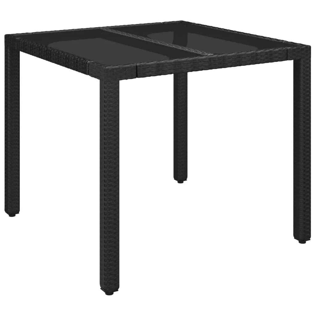 Set da pranzo da giardino in vimini sintetico nero composto da 5 pezzi e cuscini 02_0014875
