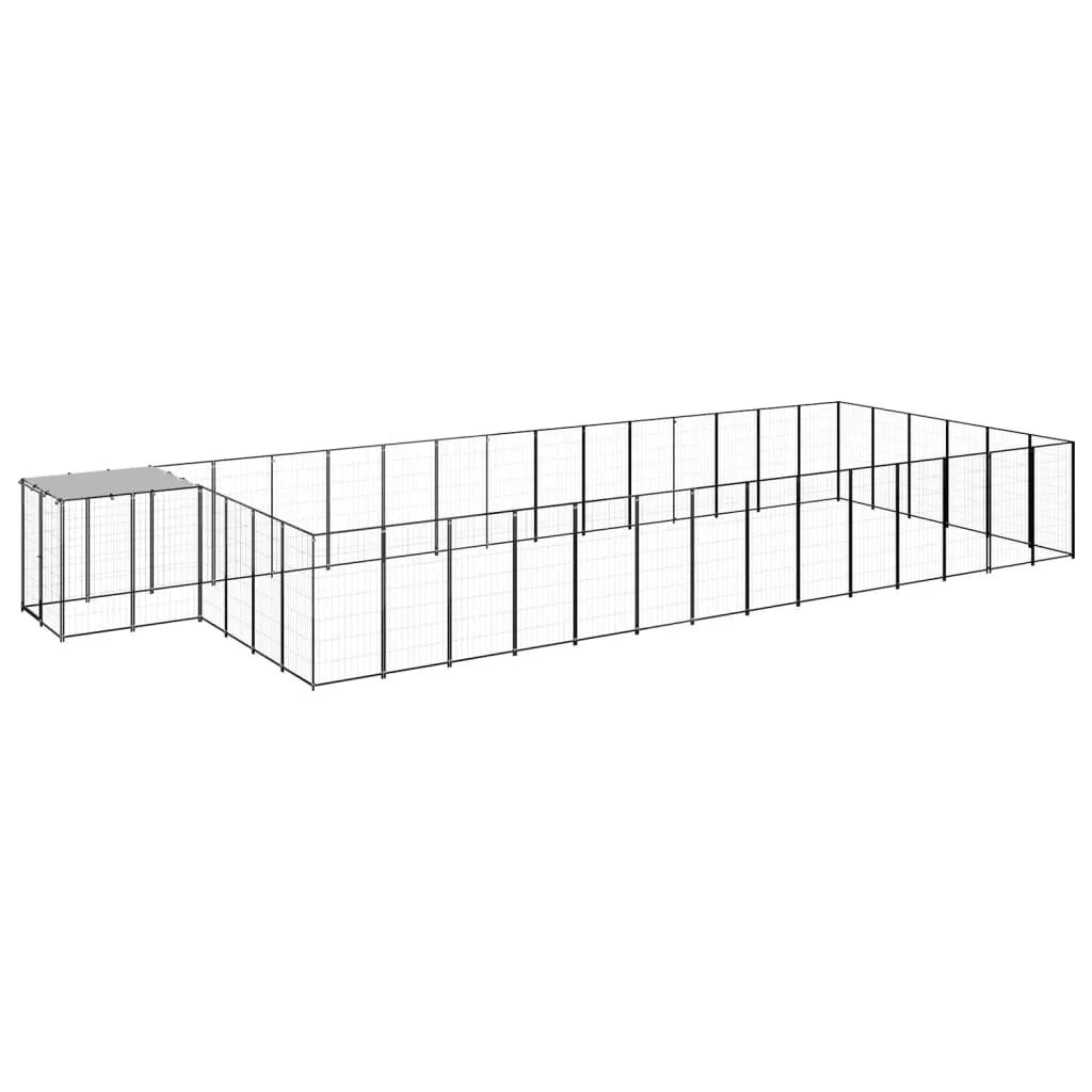 Recinto per animali da esterno per cani 26,62 m² 110 cm acciaio nero 02_0000516