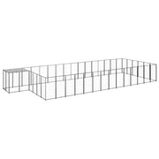 Recinto per animali da esterno per cani 26,62 m² 110 cm acciaio nero 02_0000516