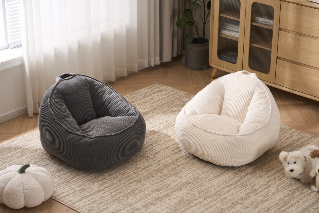 Sacco a pelo ergonomico in velluto a coste beige per bambini, morbido e facile da pulire