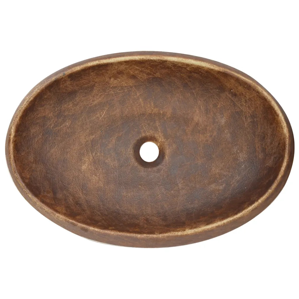 Lavabo da Appoggio Marrone Ovale 59x40x15 cm Ceramica CFW1009248