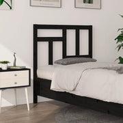 Testiera per Letto-Testata-Testiera Decorativa Nera 95,5x4x100 cm in Legno Massello di Pino 610528