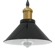Lampada a Sospensione Regolabile E27 Nero Lucido Ø22 cm Metallo 4103443