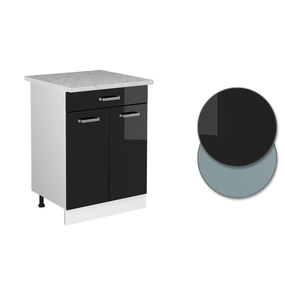Vicco Base universale Nero lucido 60 cm con cassetti