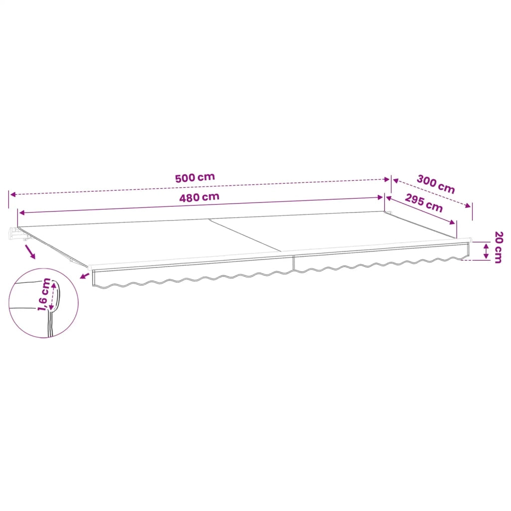 Telo di ricambio per tenda da sole Grigio Chiaro 480 x 295 cm 42000592