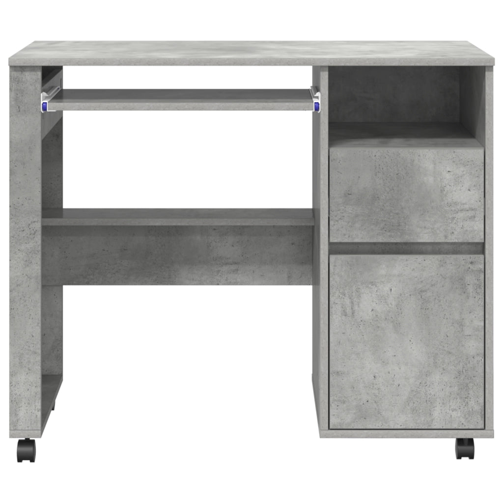 Scrivania in cemento grigio Grigio cemento Truciolare Media Ruote