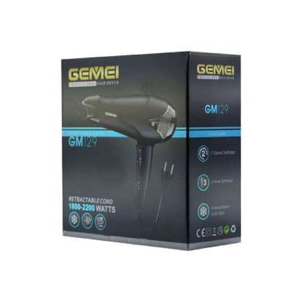 Trade Shop - Asciugacapelli Professionale Phon Corda Retrattile 1800-2200w 2 Velocità Gm-129 -
