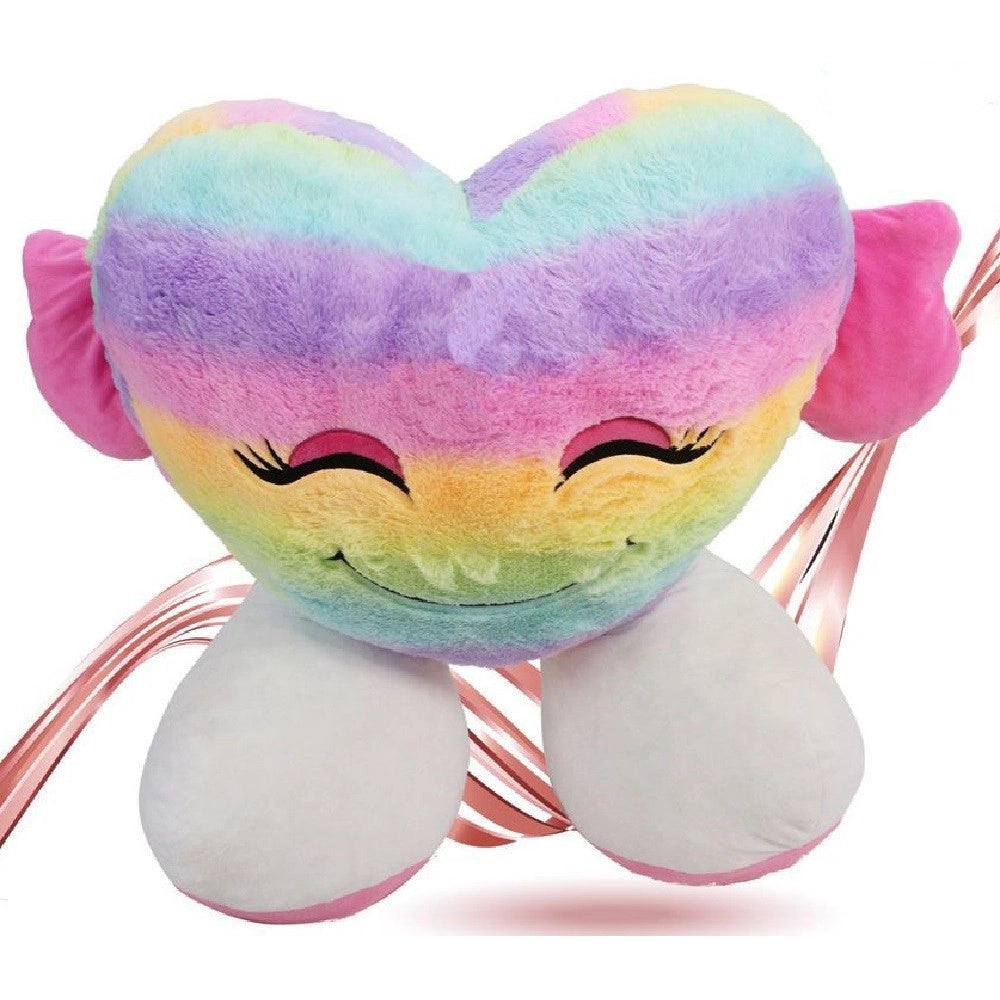 Trade Shop - Peluche Forma Cuore Con Piedi Multicolor Pupazzo 55cm Regalo San Valentino 93079 -