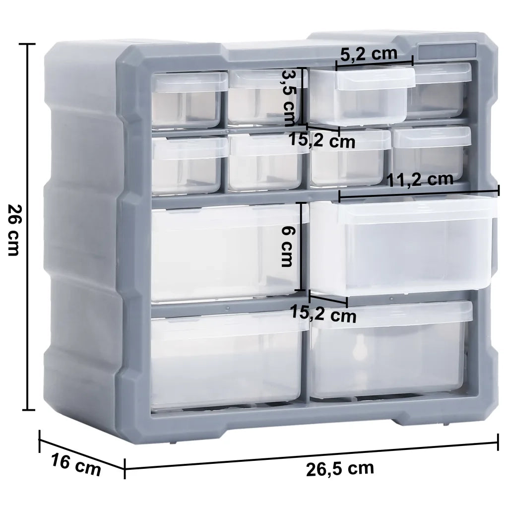 Mobili Contenitori con 12 Cassetti 2 pz 26,5x16x26 cm CFW2902355