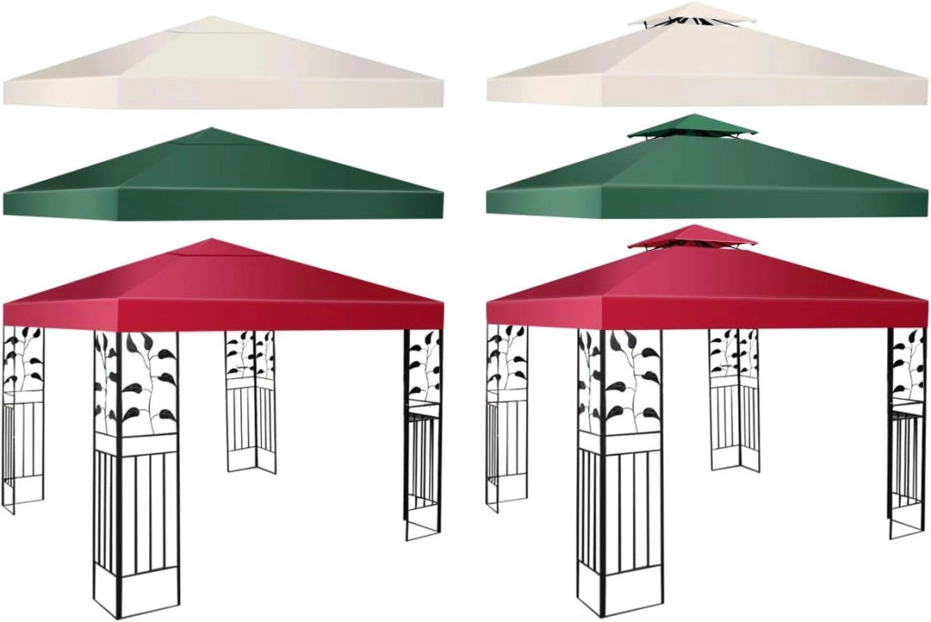 Copertura per Gazebo, Tetto Ricambio per Gazebo, Tetto del Padiglione 3x3 m (Vino Rosso)