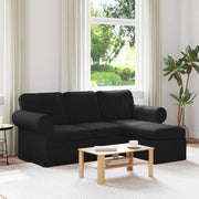 Divano Nero 215 x 138 x 80 cm Tessuto