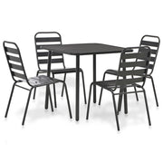 Set da Pranzo da Giardino 5 pz in Acciaio Grigio Scuro cod mxl 74468