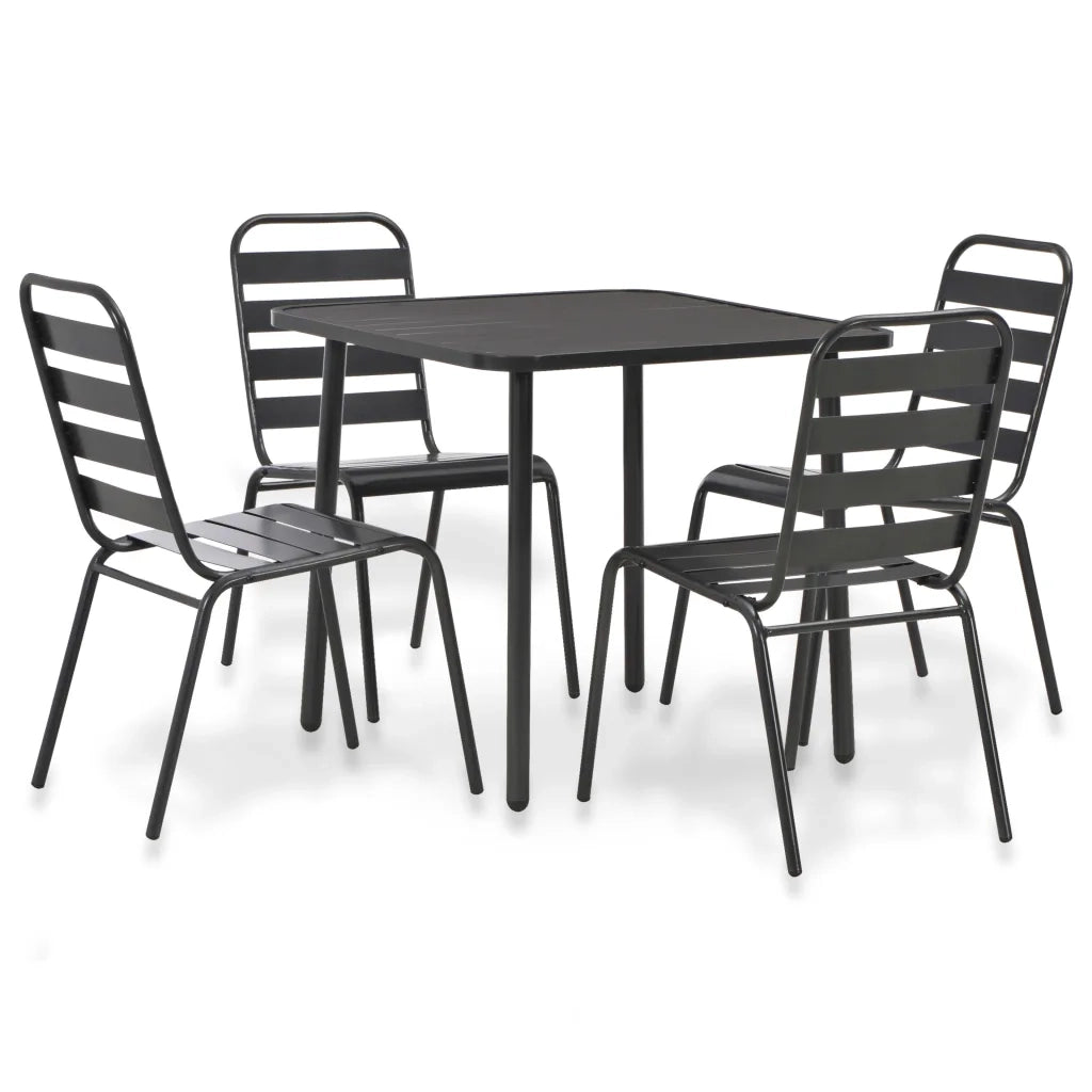 Set da Pranzo da Giardino 5 pz in Acciaio Grigio Scuro cod mxl 74468