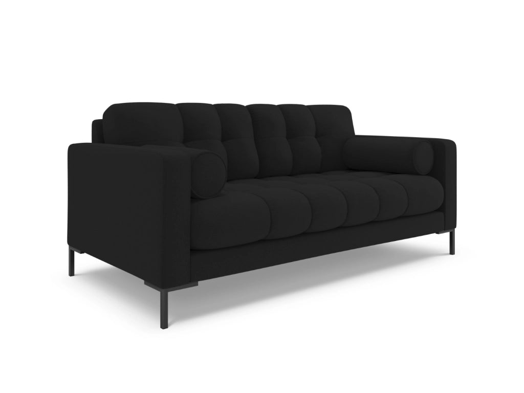 Cosmopolitan Design - Divano "Bali" 3 posti in tessuto strutturato nero 