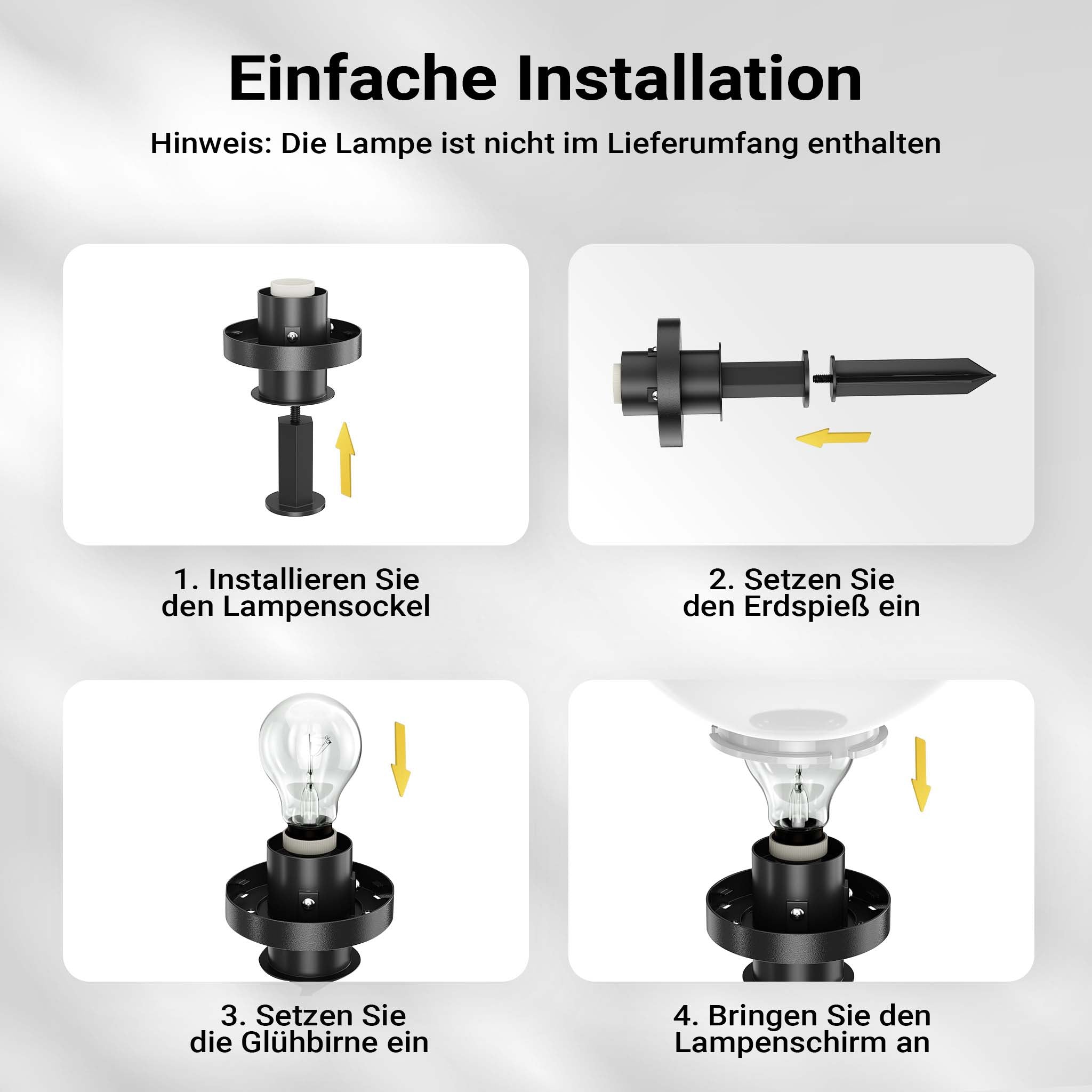 Sfera luminosa per esterno Ø30 cm Lampada da giardino con picchetto IP44 40 W Attacco E-27