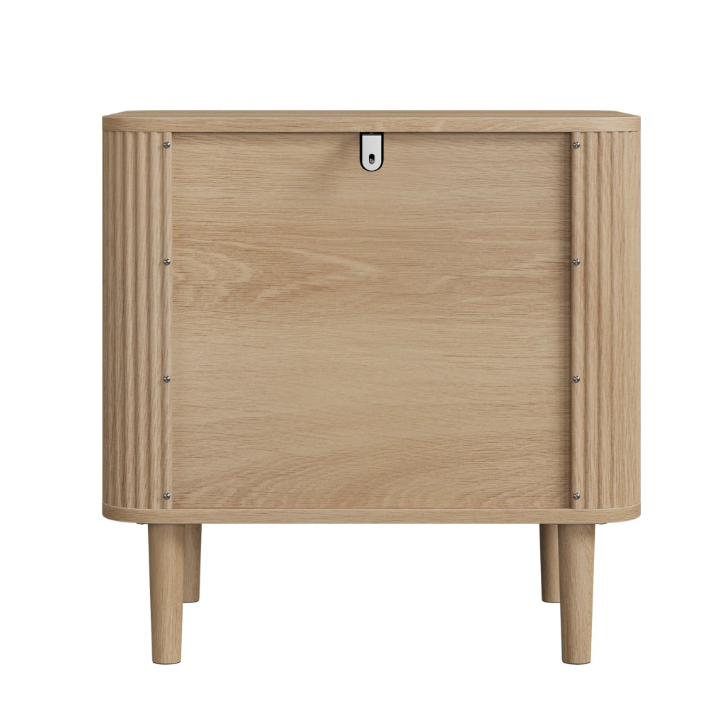 COMODINO 2 Cassetti in MDF Colore Rovere