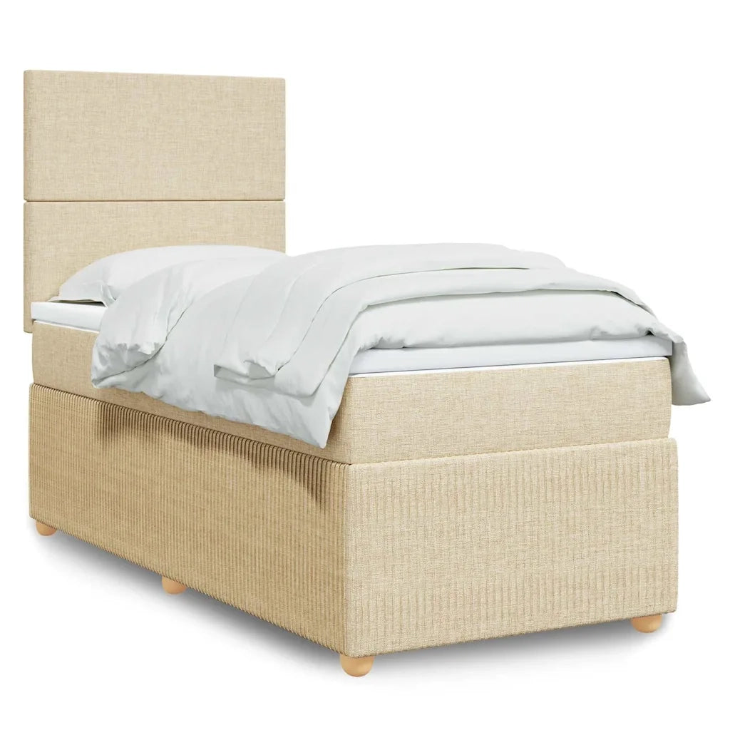 Giroletto a Molle con Materasso Crema 100x200 cm in Tessuto 3291965