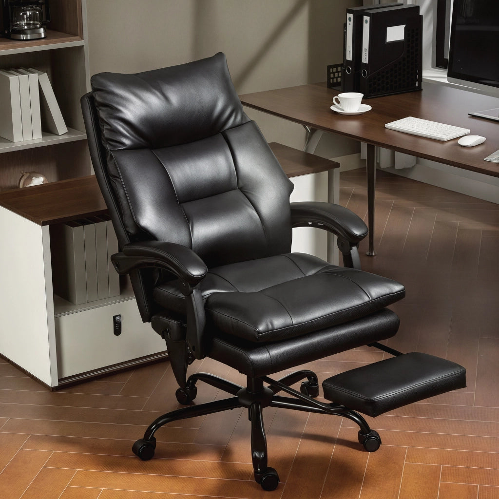 Sedia da ufficio ergonomica ¨C zephmum ¨C nero, imbottita, reclinabile, con supporto lombare