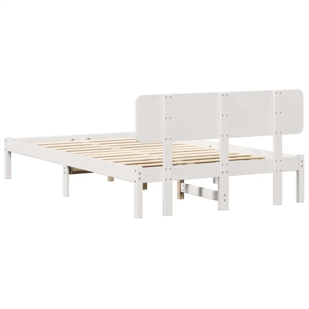 Struttura del letto Bianco 140 x 190 cm Pino massello