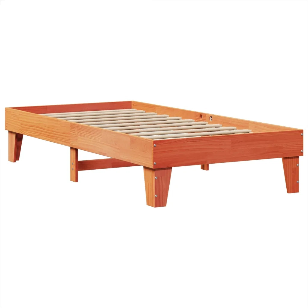 Letto singolo | Letto per adulti | Letto senza Materasso Marrone Cera 75x190 cm in Legno di Pino
