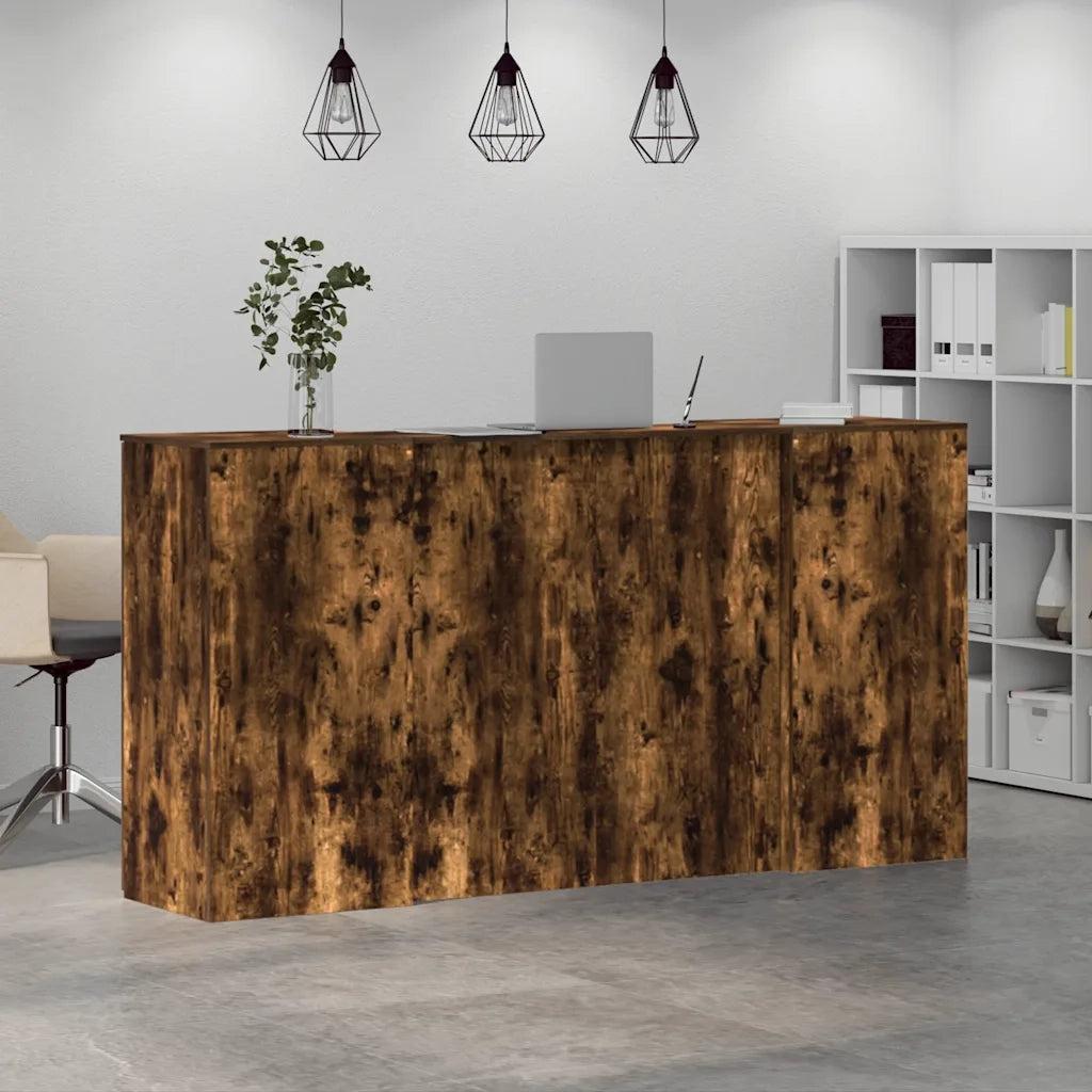 Banco Reception Rovere Fumo 200x50x103,5cm in Legno Multistrato 3324182