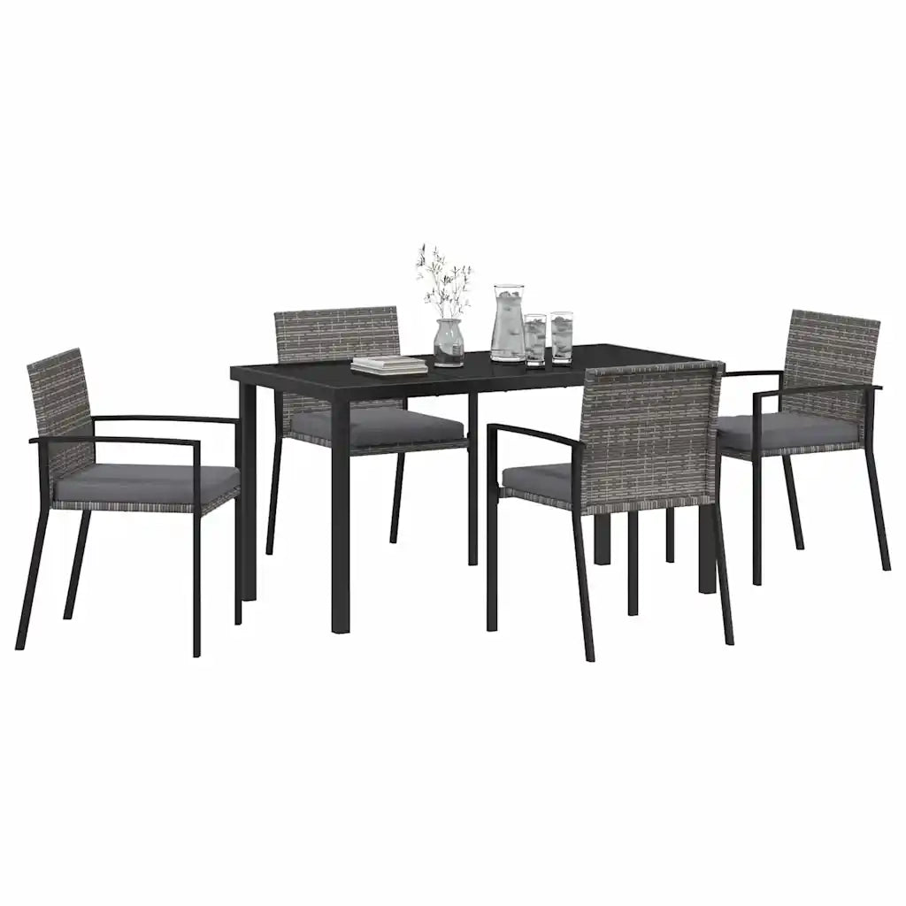 Set da Pranzo per Giardino 5 pcs Grigio 3379242