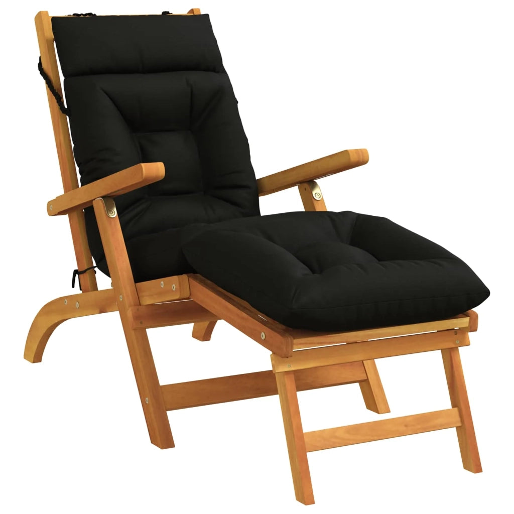 Cuscino per Lettino VIANEN 100% Poliestere Nero 200 x 50 x 8 cm 953897