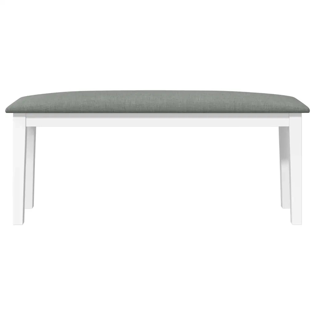 Panca 110 cm Bianco in Legno Massello di Hevea 4102606