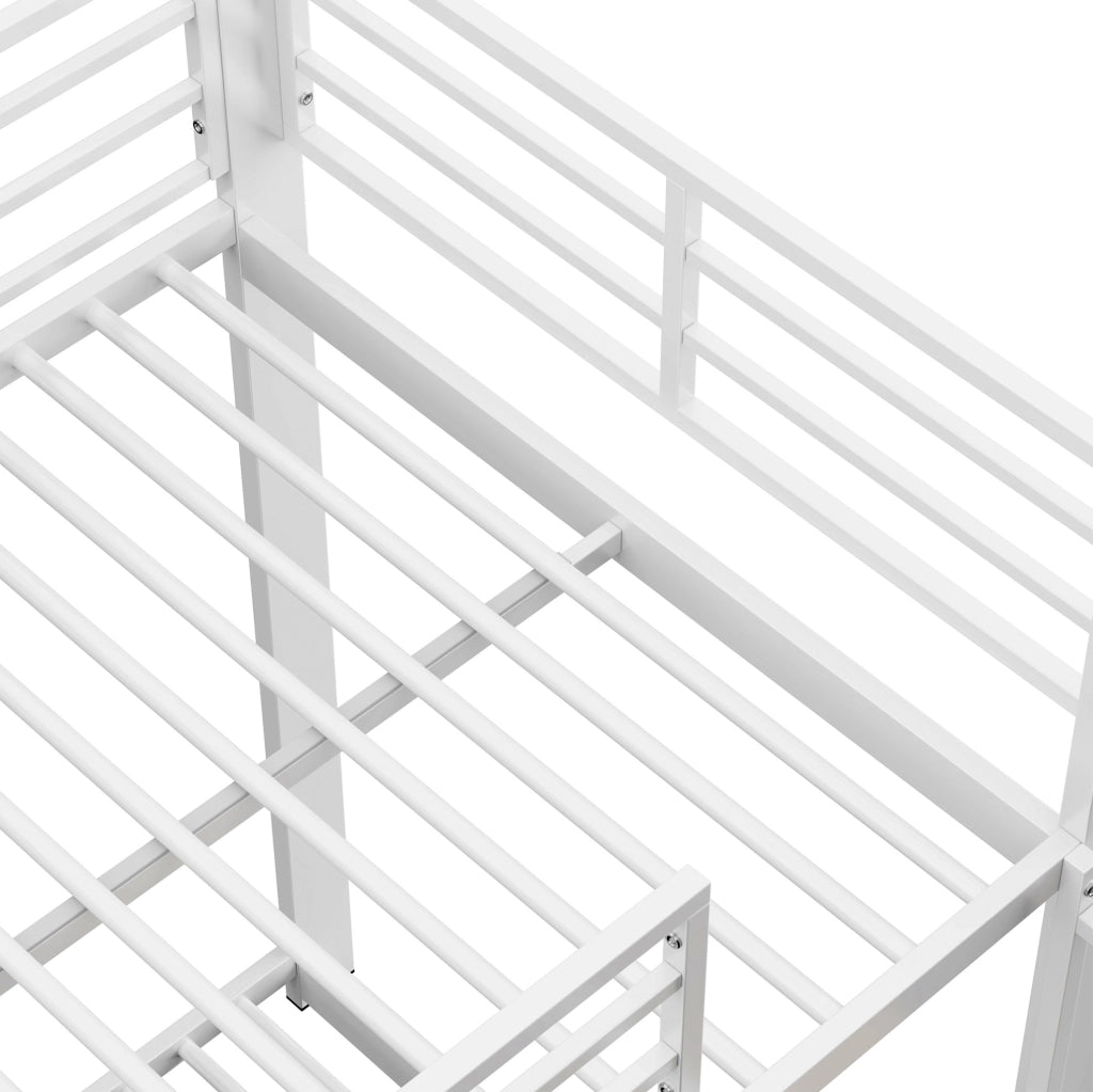 Letto a castello in metallo e MDF bianco noce 90 x 200 cm