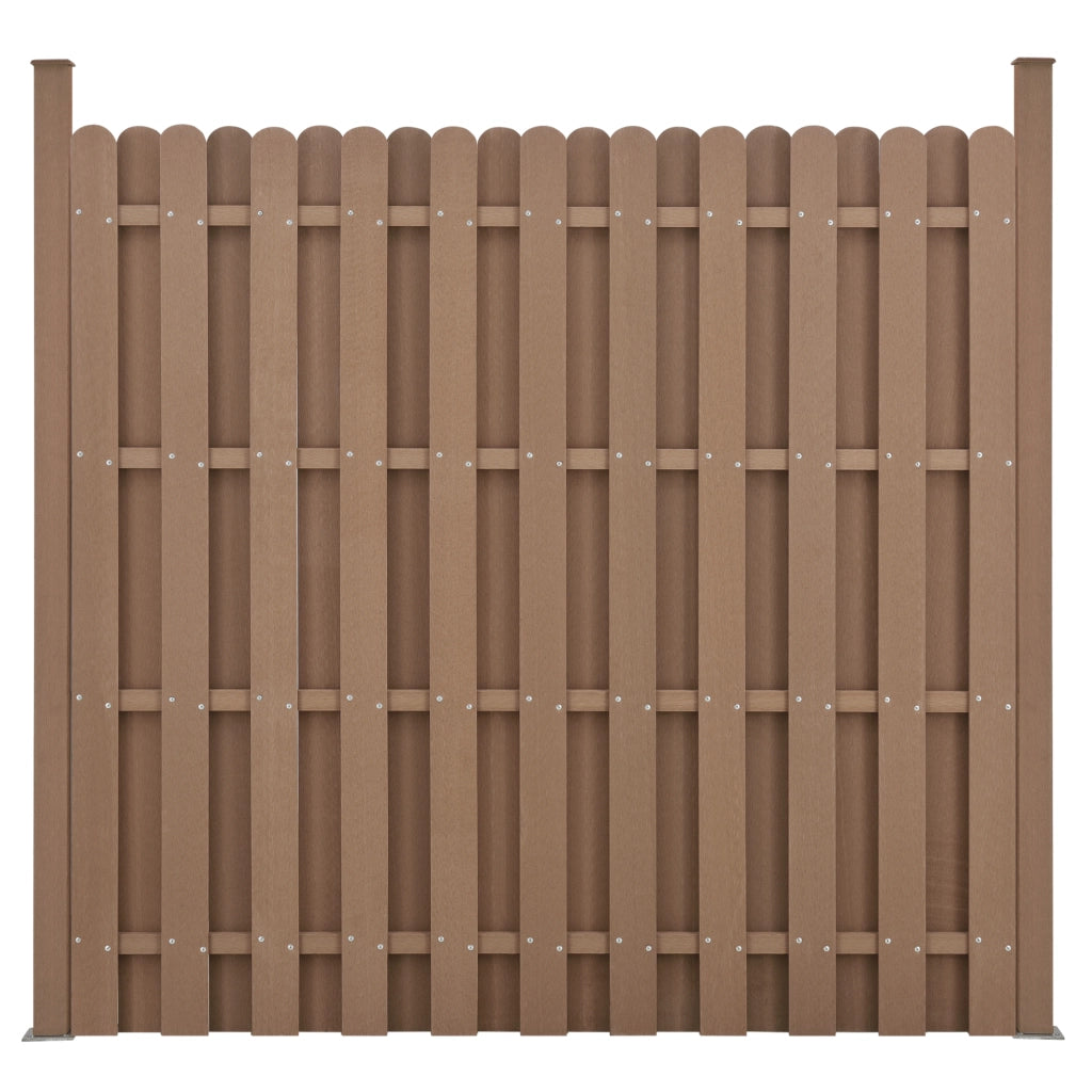 Recinzione in WPC per Giardino Staccionata a Doppia Faccia Steccato Alto 185 cm Lungo 376 cm Marrone NEU.HOLZ