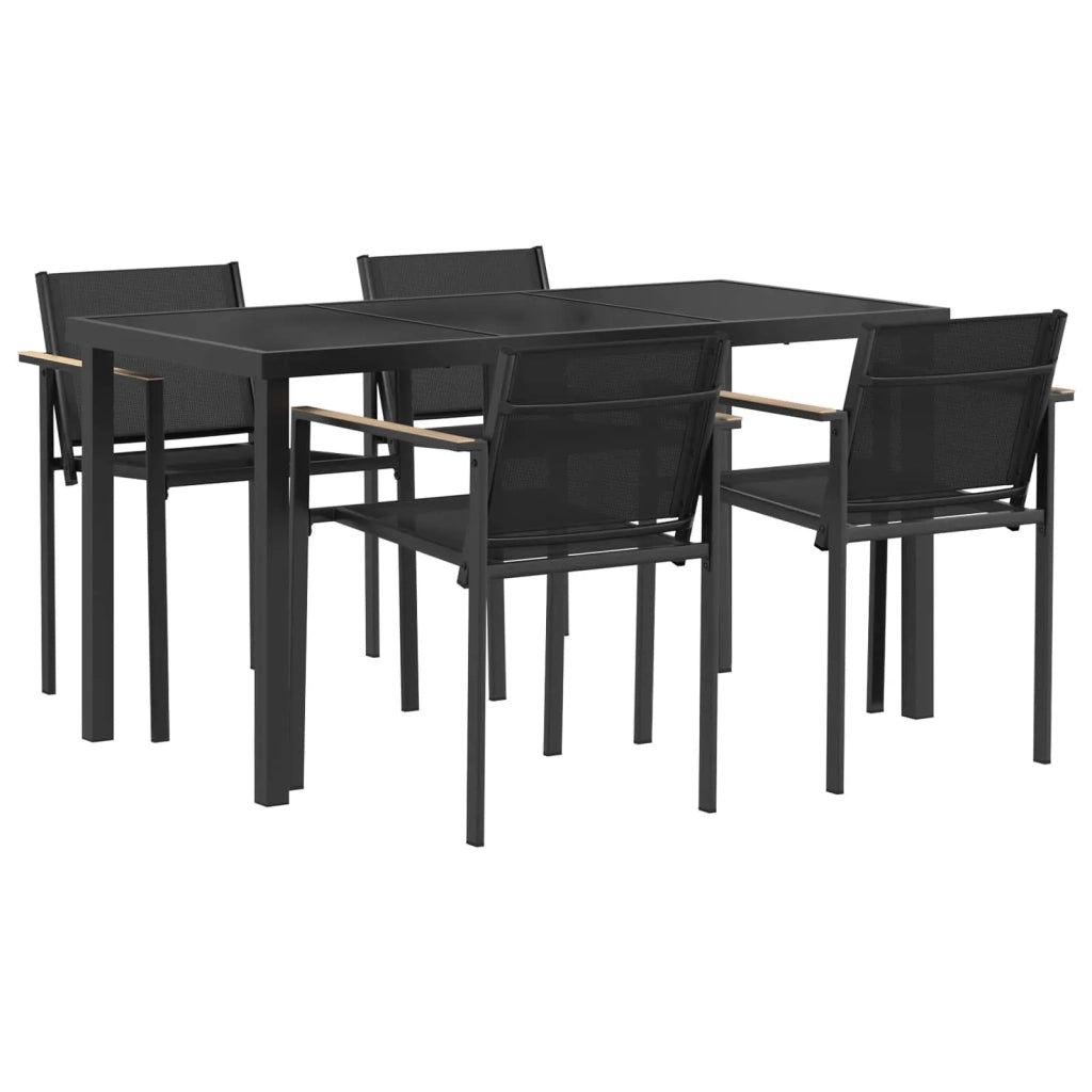 Set di Mobili da Esterno 5 pcs Nero e antracite Textilene 3422887
