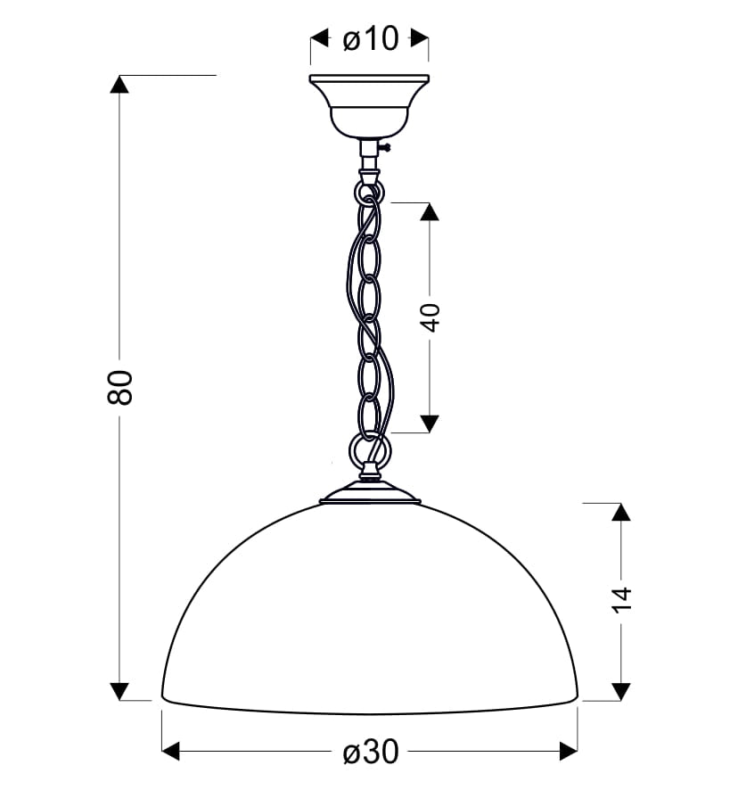 Lampada a sospensione Sugar 1xE27 60W cromo/bianco Candellux