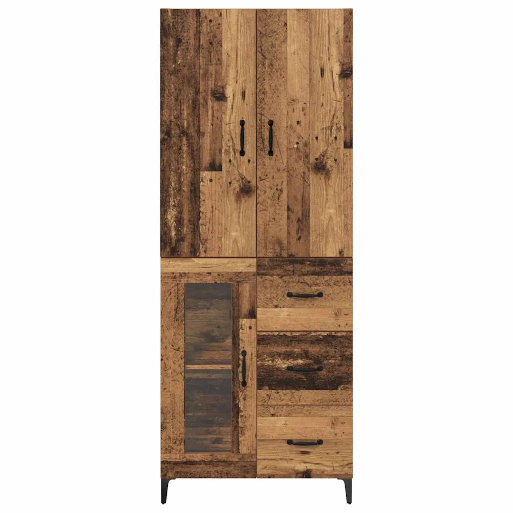 Credenza | Madia | Buffet da pranzo | Armadio da pranzo Legno vecchio 69,5 x 34 x 180 cm Legno multistrato
