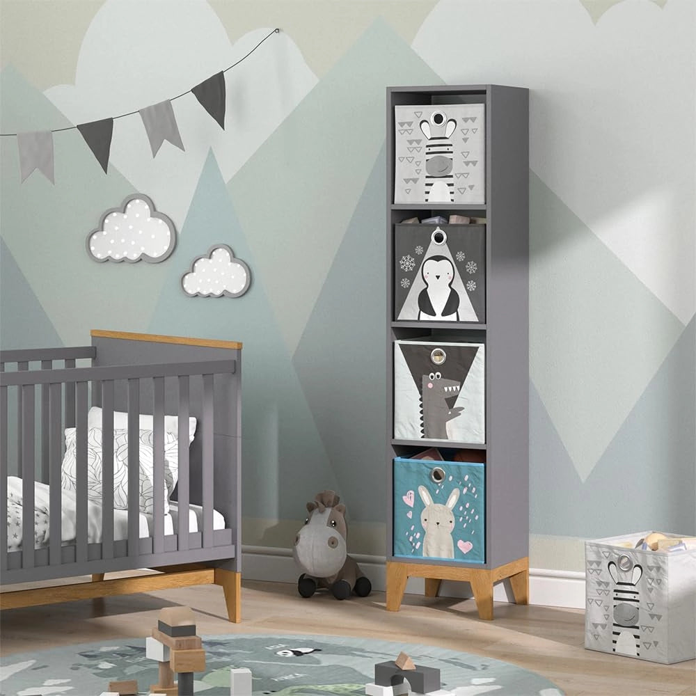 Libreria bambini Malia, Grigio, 35.2 x 159.5 cm
