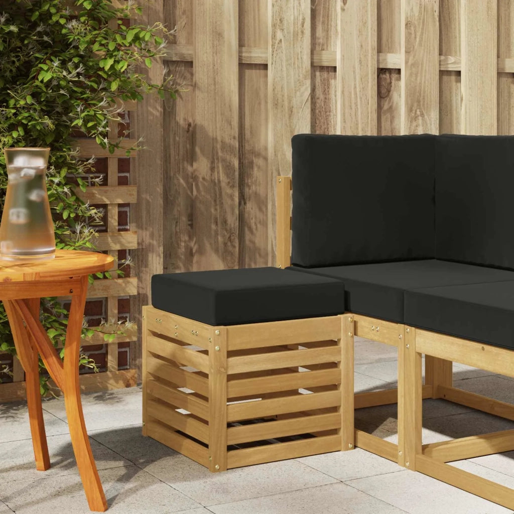 Sedia da giardino-Panca da esterno con cuscino Bianco 371999