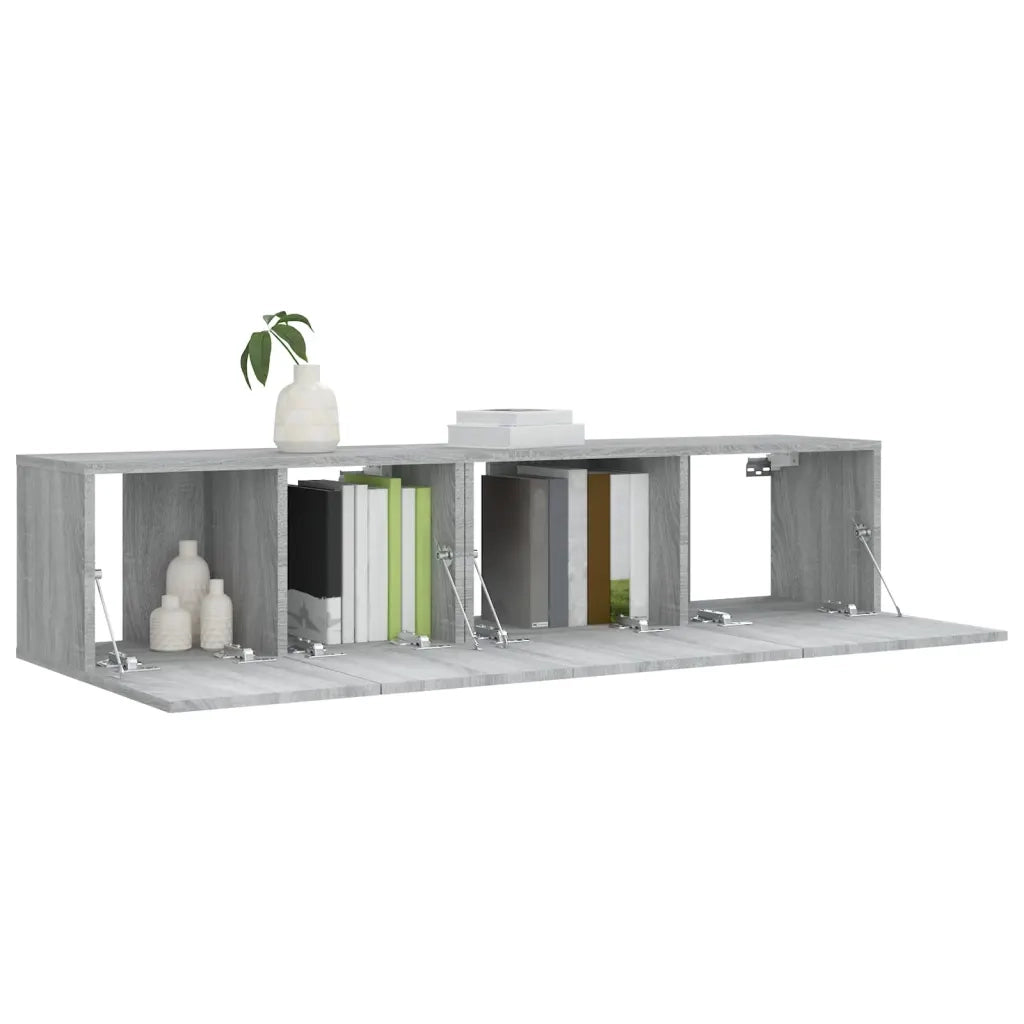Set Mobili Porta TV 2 pz-Set di 2 Credenza per TV Grigio Sonoma in Legno Multistrato 620708