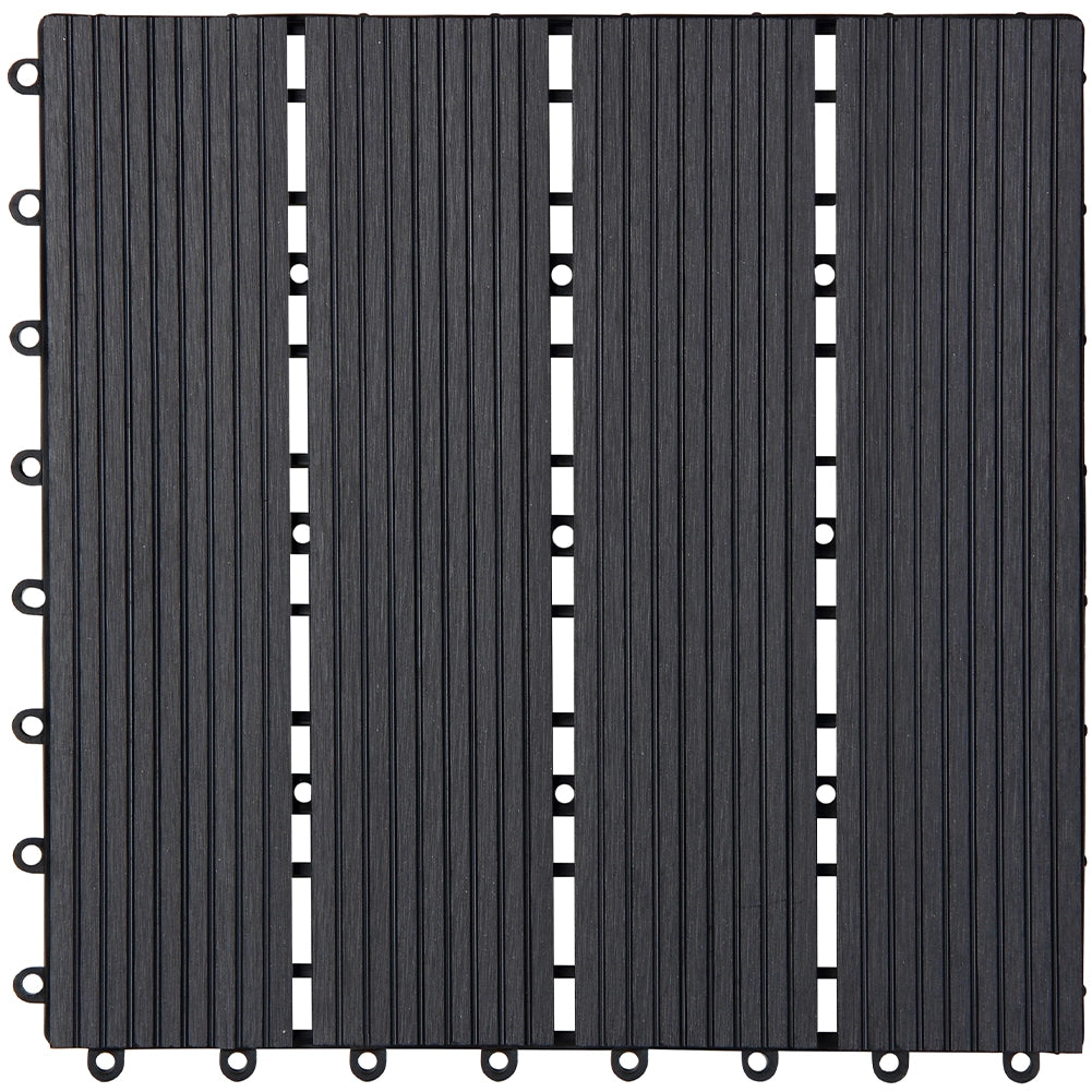 Kit 11 Mattonelle a Incastro per Terrazzo Piastrelle pavimenti 30x30cm in WPC Antiscivolo