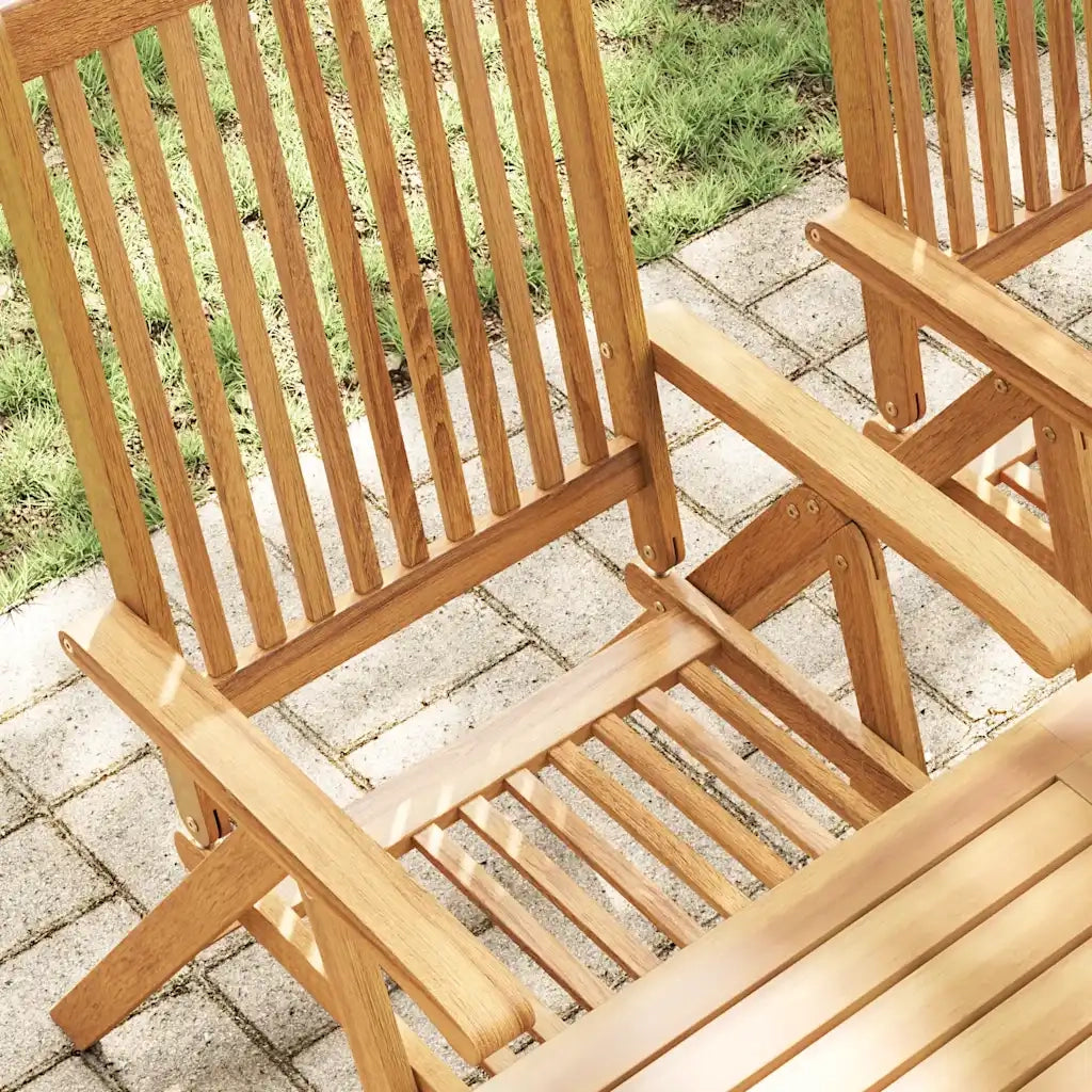 Sedie da Giardino Pieghevoli 3 pz in Legno Massello d'Acacia 310293