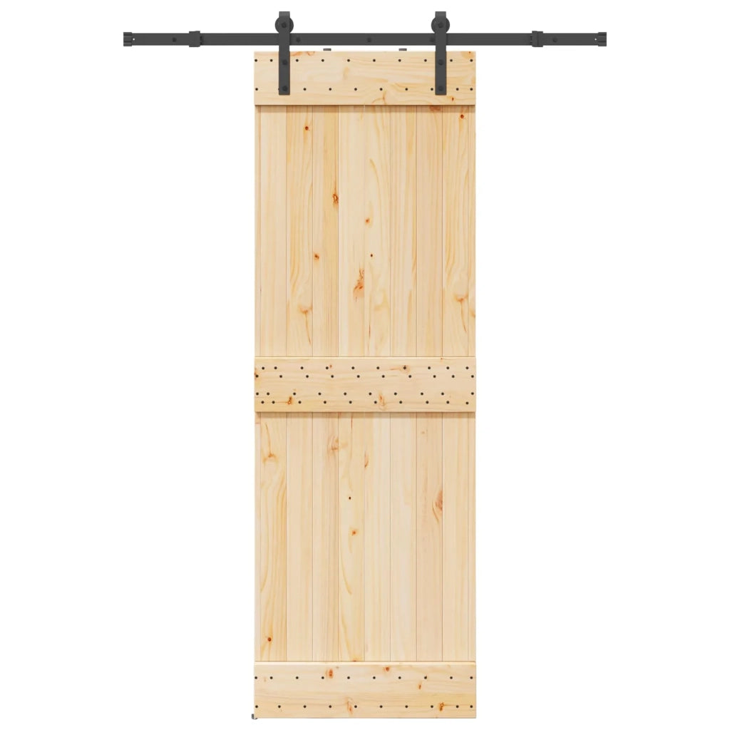 Porta scorrevole NARVIK Naturale e Nero 70 x 210 cm (152,5 cm) 3445251