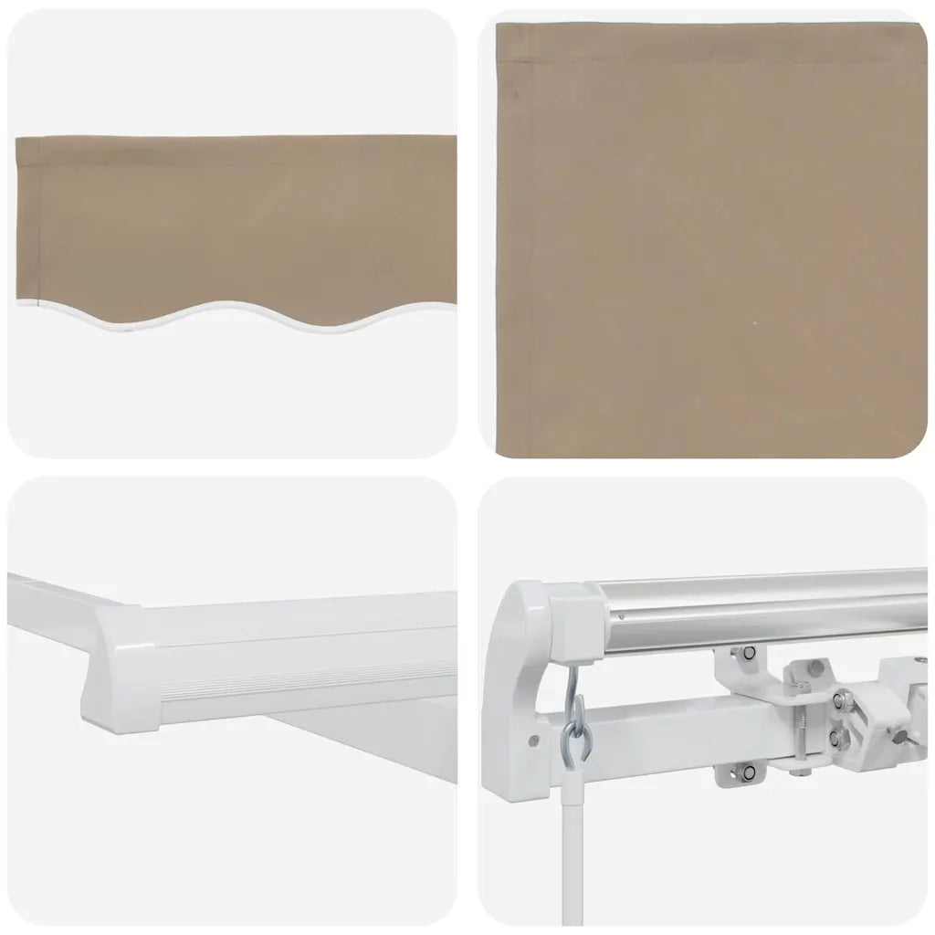 Tenda da Sole Beige 400 × 350 cm Poliestere e Metallo 3330783