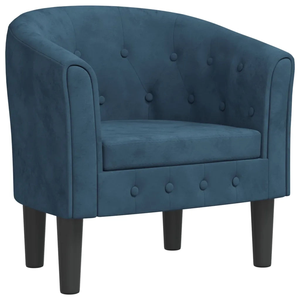 Poltrona | Sedia Relax Cabriolet Blu Scuro in Velluto