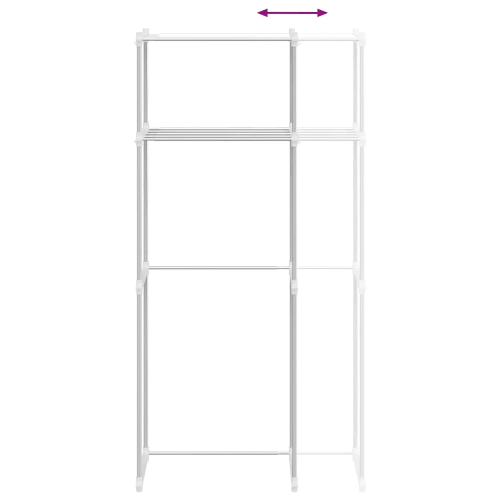 Mensola per lavatrice Bianco 70 x 27 x 136 cm Alluminio CFW5459485