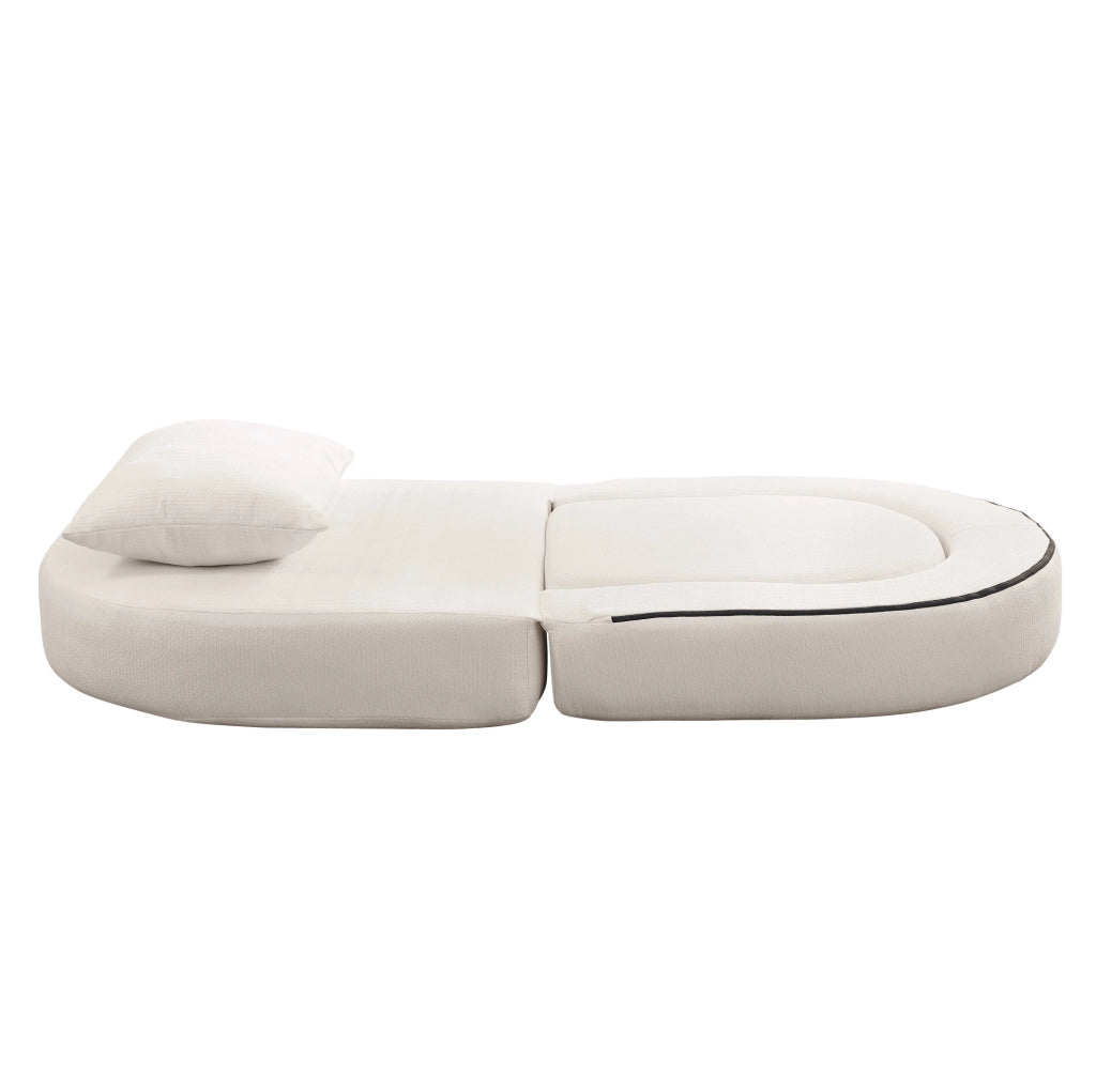 Divano modulare componibile in ciniglia beige HOMVRA