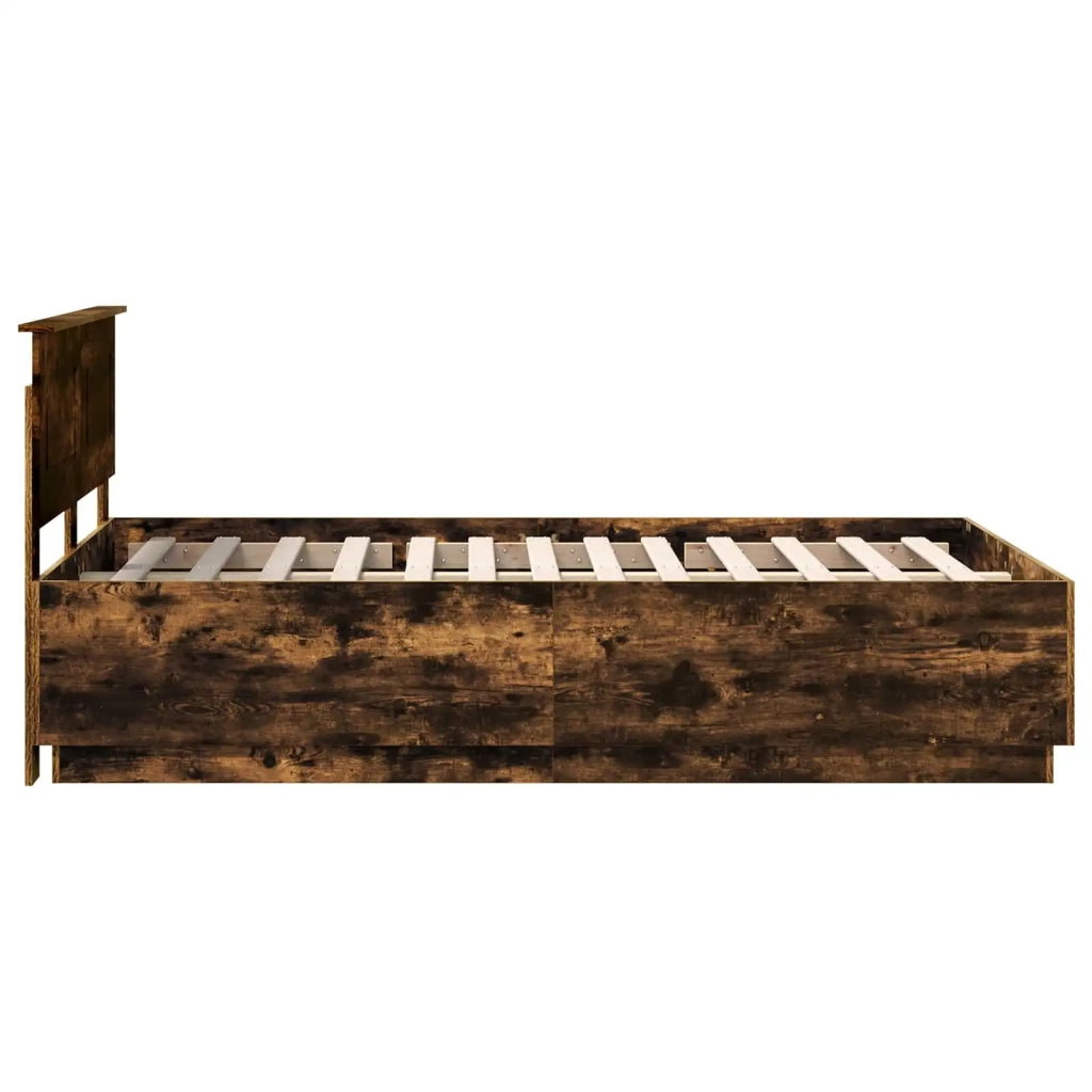 Struttura del letto con testiera Rovere Fumo 120 x 190 cm 3408184
