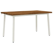 140 x 80 x 75 cm Legno di Acacia Massello Naturale e Bianco 937527