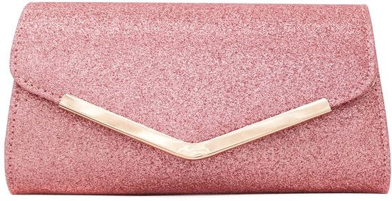 Clutch a forma di V in stile busta per donne per matrimonio, festa di nozze, clutch rosé oro a forma di V in pelle blu scuro piccola borsa