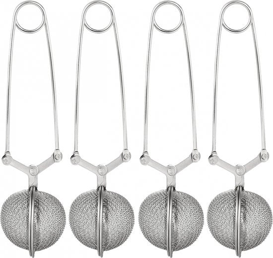 Set di infusione per tè in acciaio inossidabile 304 - 4pz - Infusore per tè - Infusore in forma di pallina - 4.5cm - Set di regalo