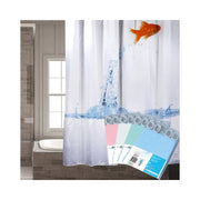 Trade Shop - Tenda Doccia Vasca 180x180cm Poliestere Con Anelli Plastica Universali Bastone Bagno -
